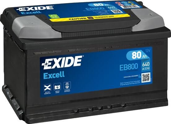 Akumulators EXIDE EXCELL EB802 12V 80Ah 800A(EN) 315x175x175 0/1